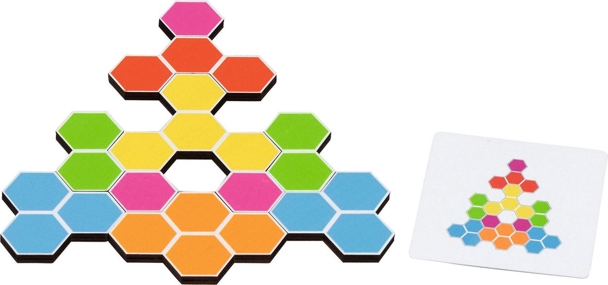 Legespiel Schildkröte Rosy mit Sechsecken und Vorlagen – Detail