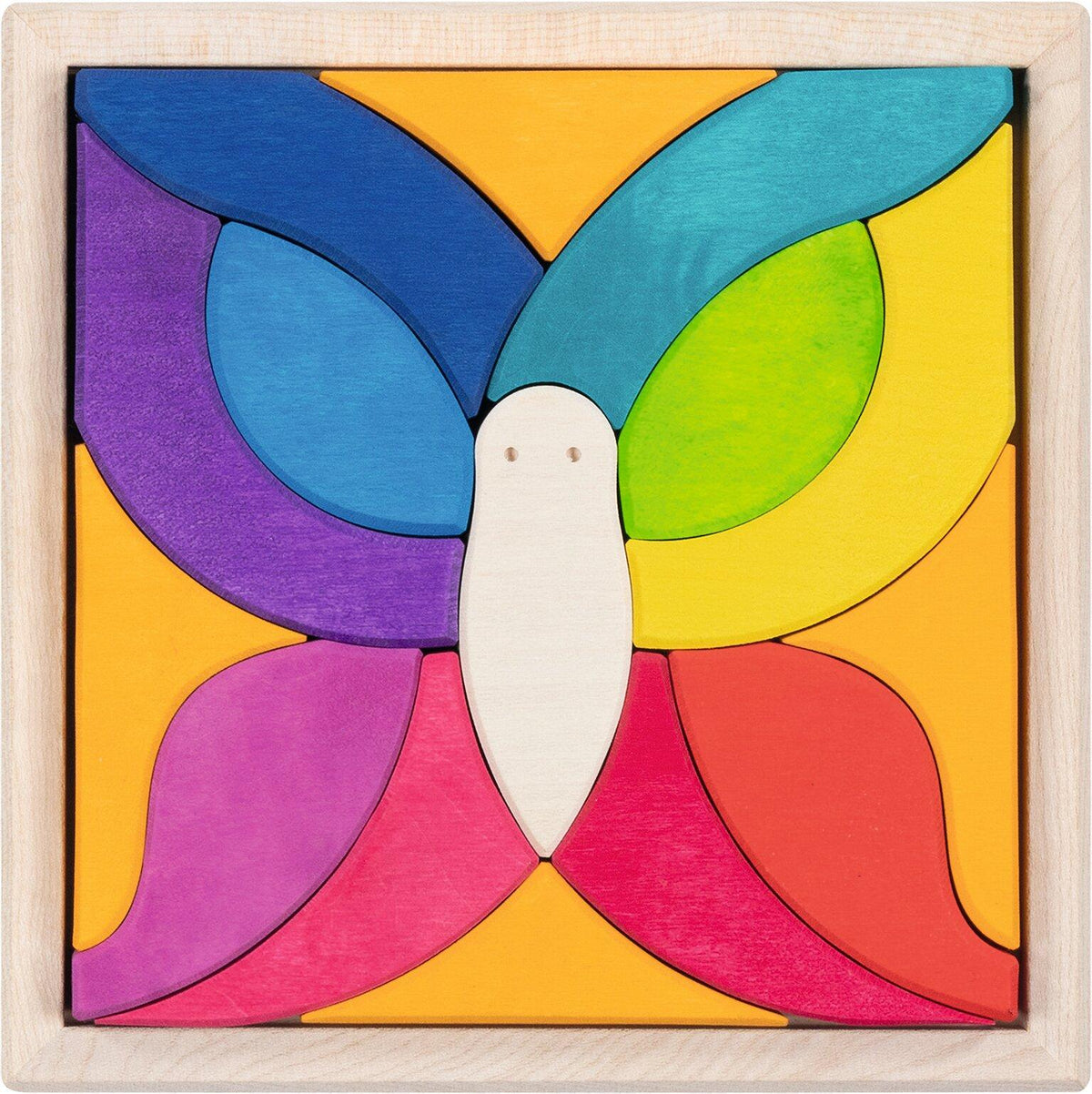 Legespiel Schmetterling Mariposa mit 15 bunten Holzteilen – Ansicht