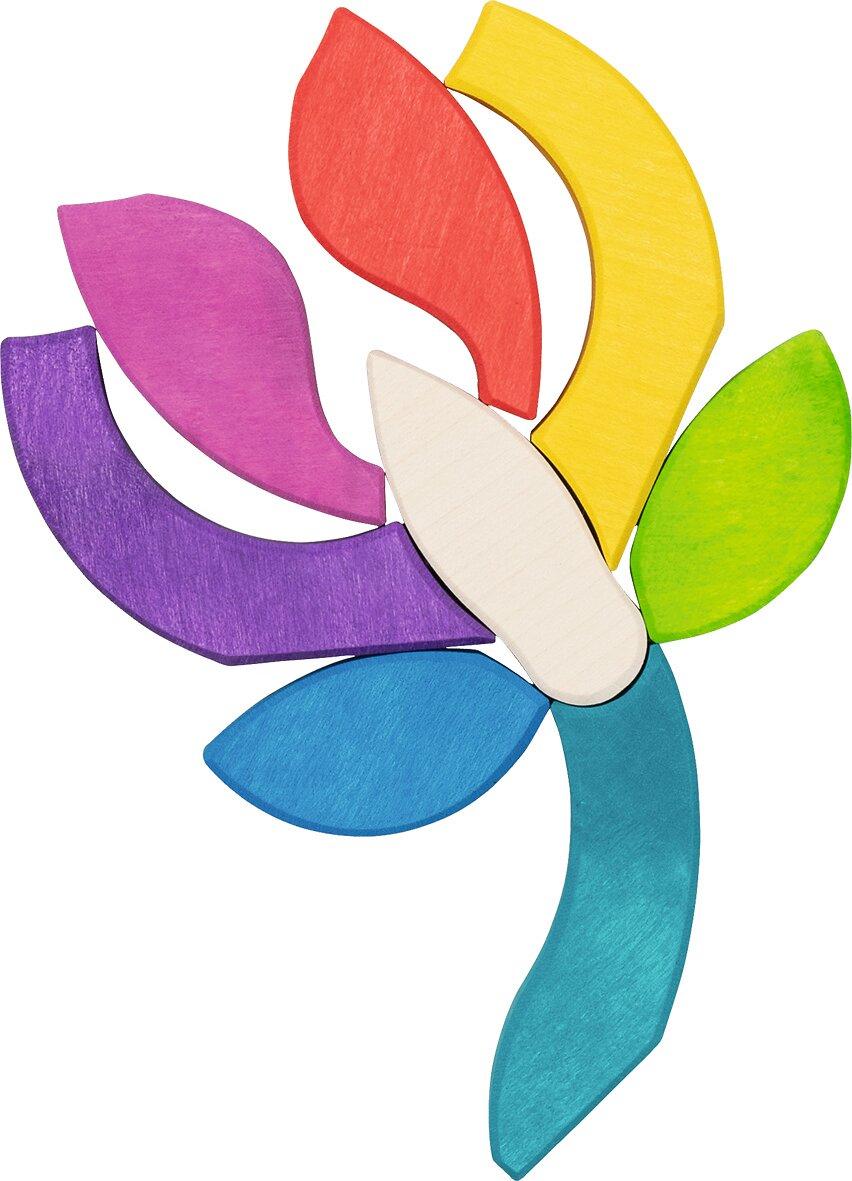 Legespiel Schmetterling Mariposa mit 15 bunten Holzteilen – Detail