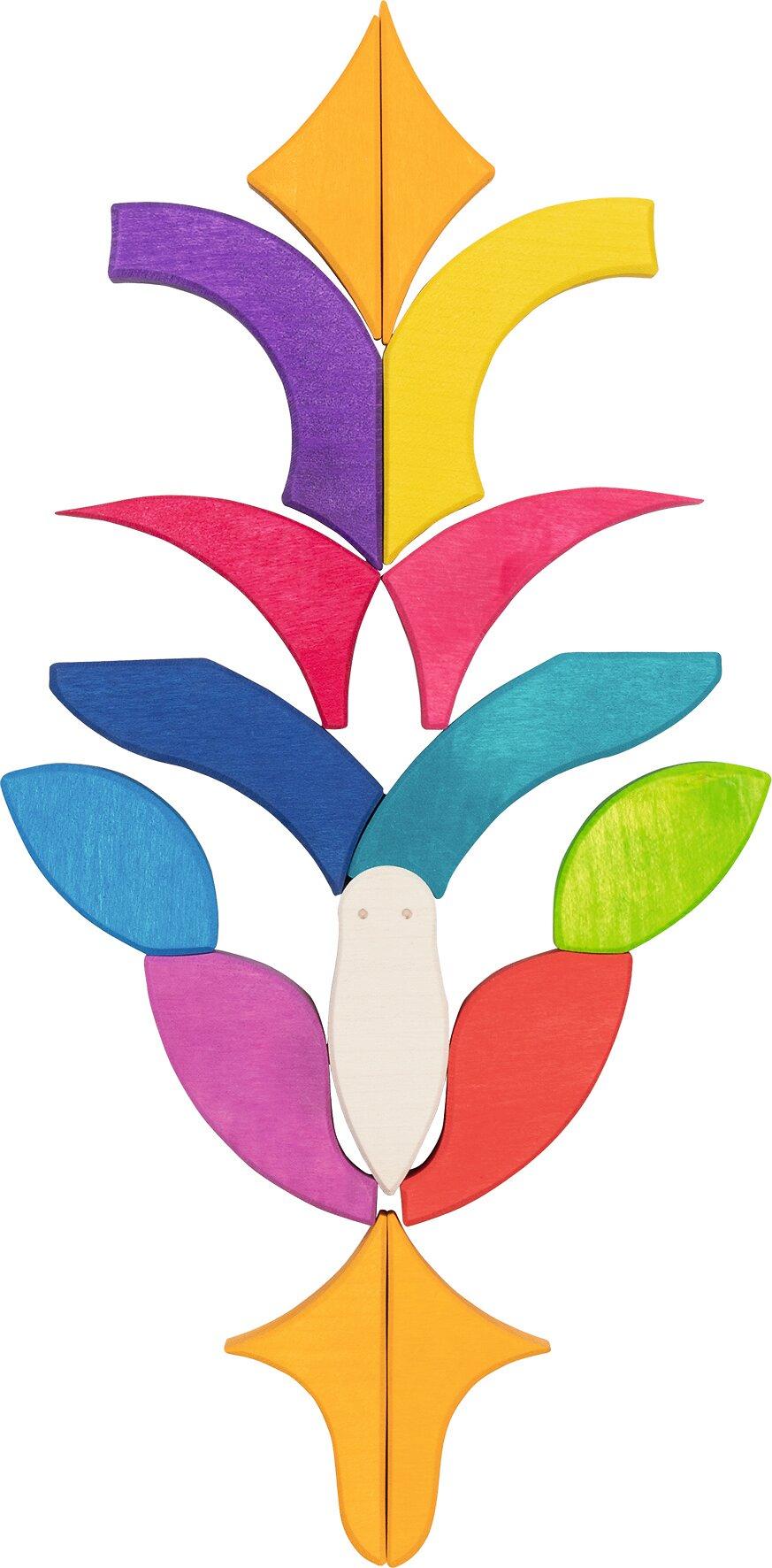 Legespiel Schmetterling Mariposa mit 15 bunten Holzteilen – Weitere Ansicht