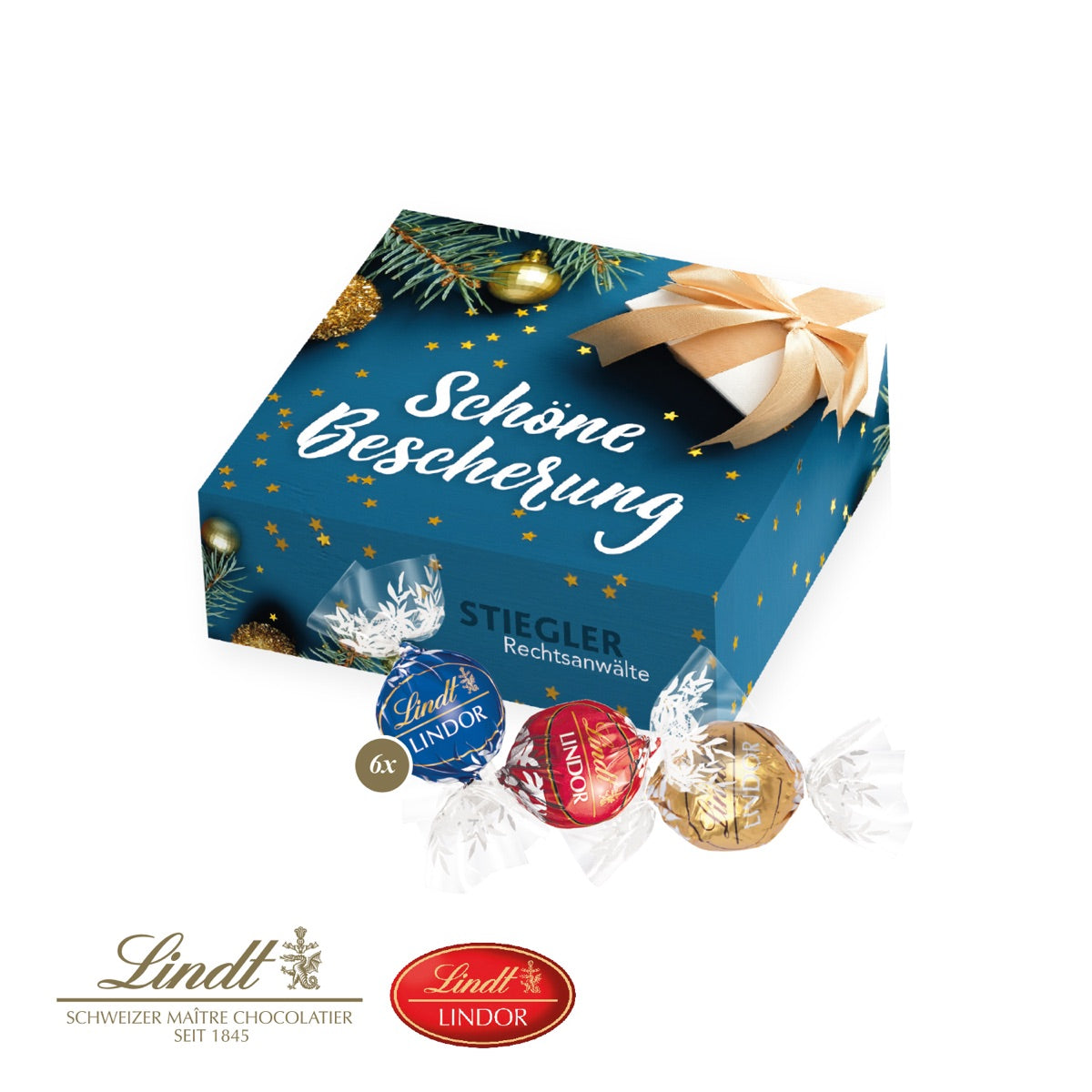 Bedruckte Geschenkschachtel mit Logo als Weihnachtspräsent