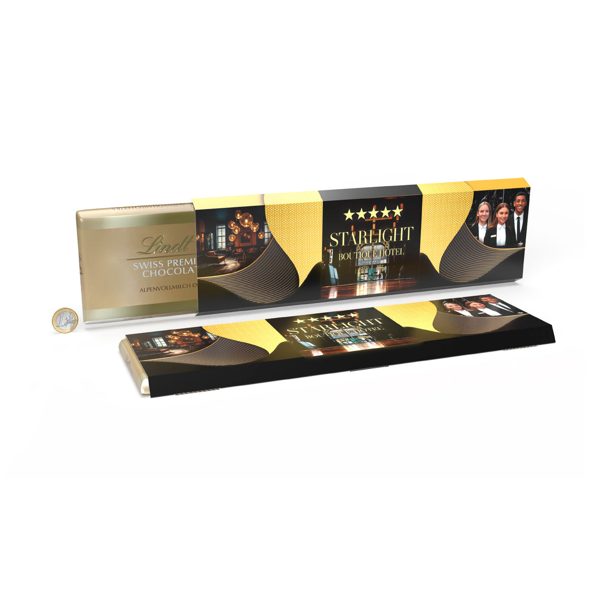 Lindt Alpenvollmilch Extra Tafel 300 g im bedruckten Werbeschuber