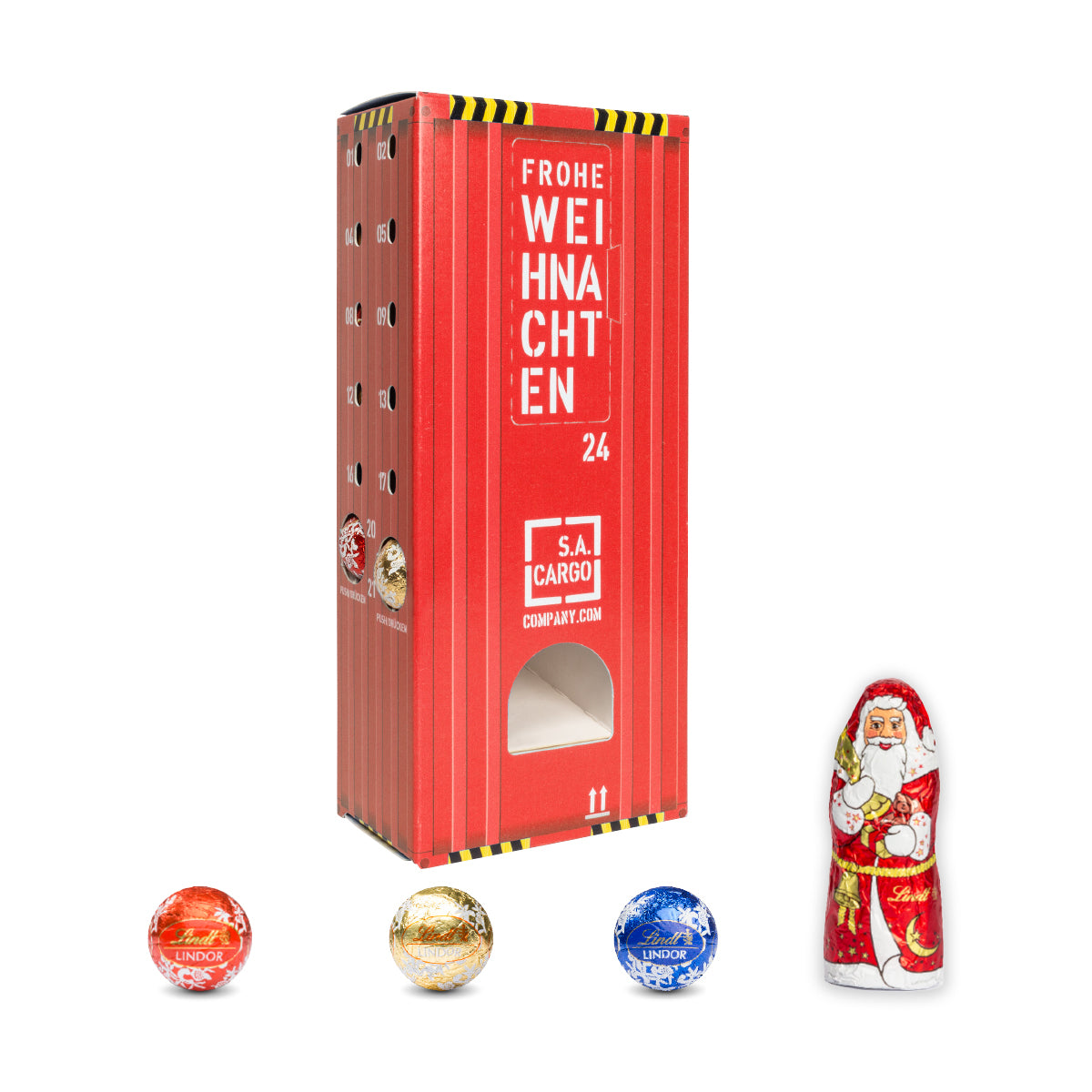Lindt Lindor Adventsspender Turm mit Nikolaus Hohlfigur