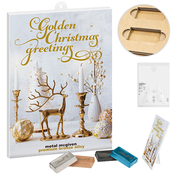 Lindt Naps Adventskalender im Hochformat mit bedruckter Vorderseite