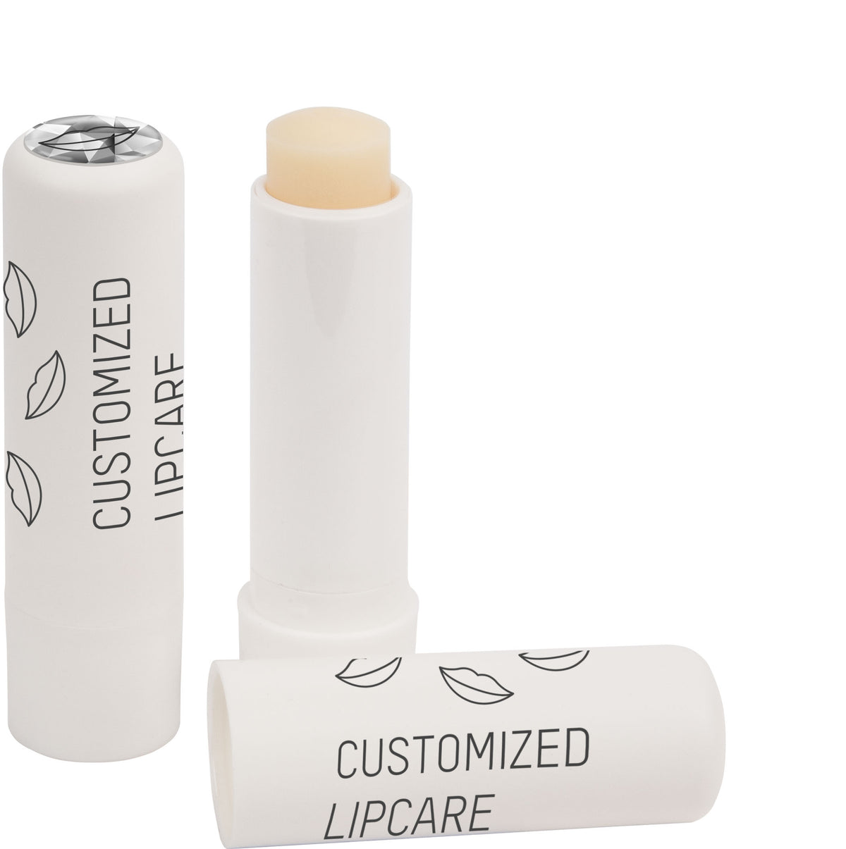 Lippenpflegestift mit 4c Doming Logo auf der Kappe – Weiß