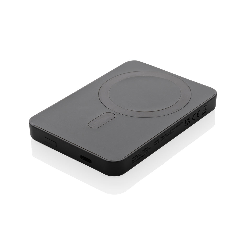 Magnetix 5.000mAh magnetische Powerbank aus RCS recycel. ABS – schwarz