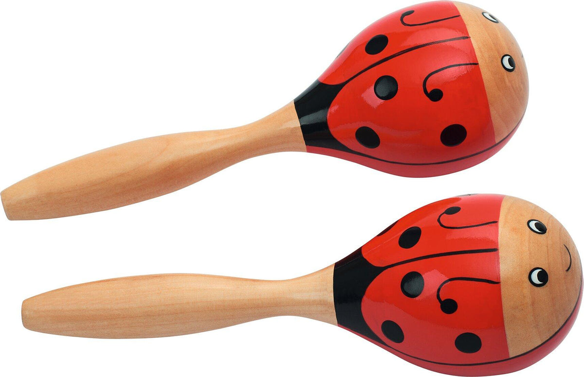 Marienkäfer Maracas aus Holz im Paar