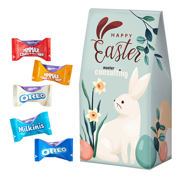 Promo Pack mit Milka Favourites Mix und Logo auf der Vorderseite