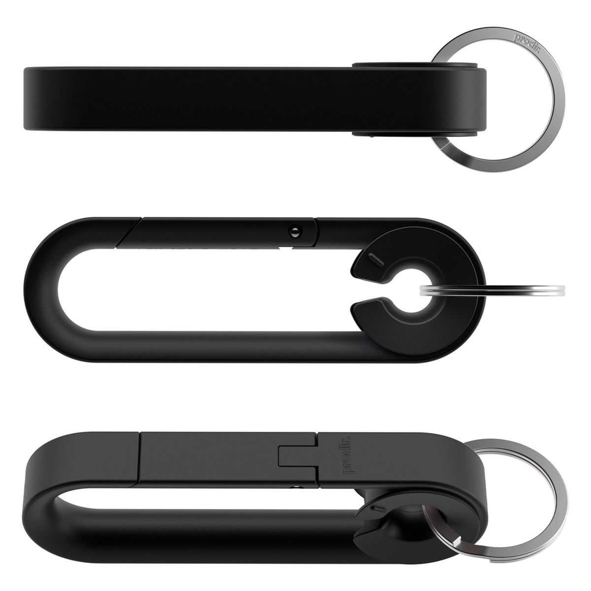 MC01 Connector Karabiner aus Aluminium – Schwarz / Schwarz / Silber verchromt S80-M75-X70