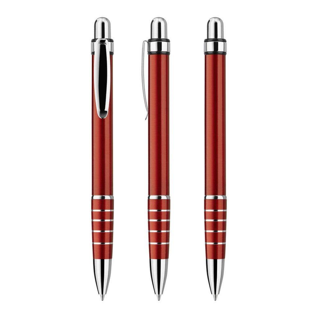 Metall Druckkugelschreiber mit Ringgriffzone – Rot