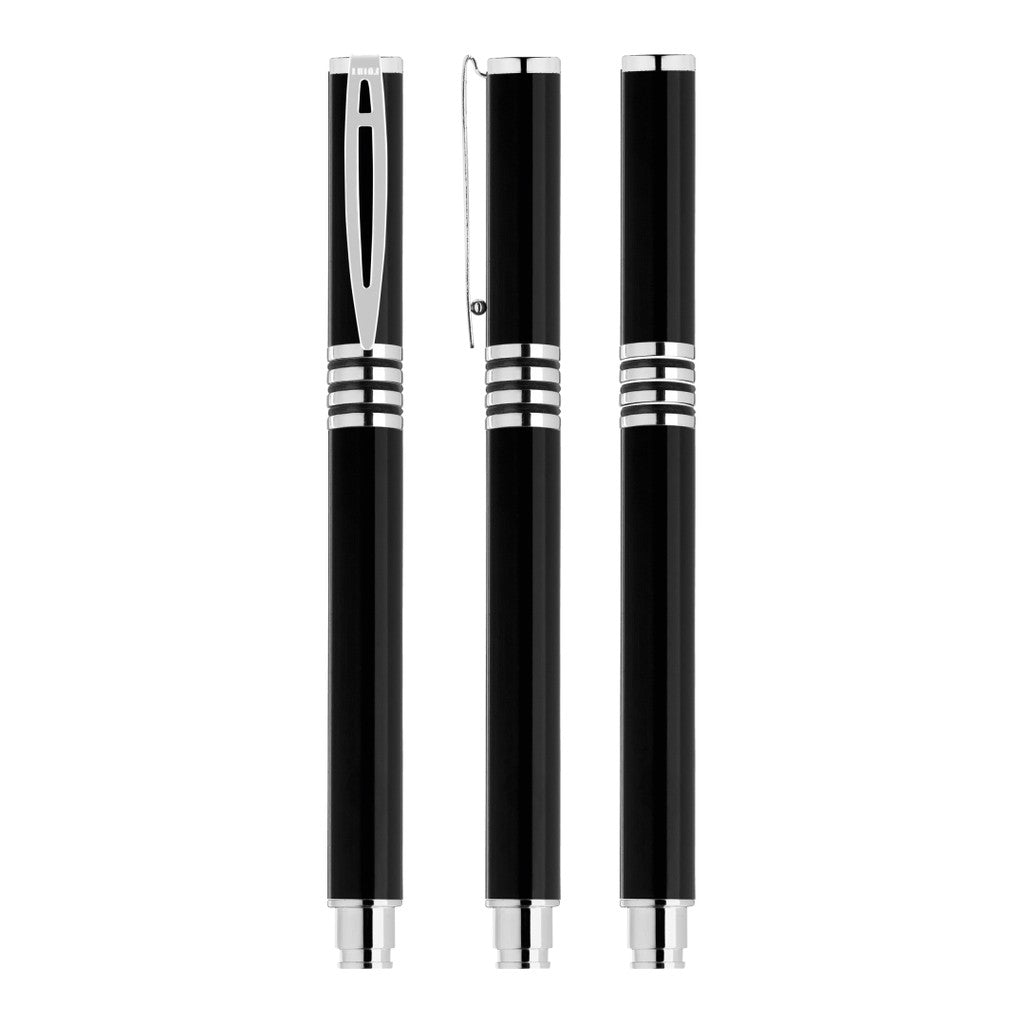Metall Rollerball mit Bügelclip und Gummiringen