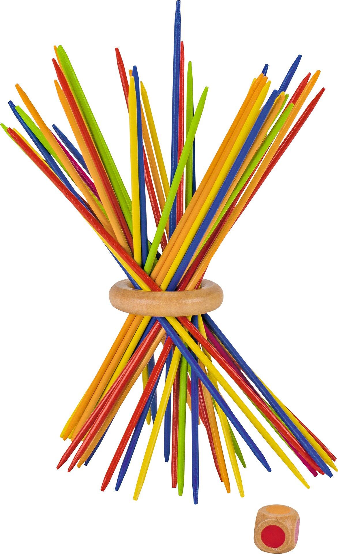 Mikado Farbenfroh mit Holzring und Farbwürfel – Ansicht