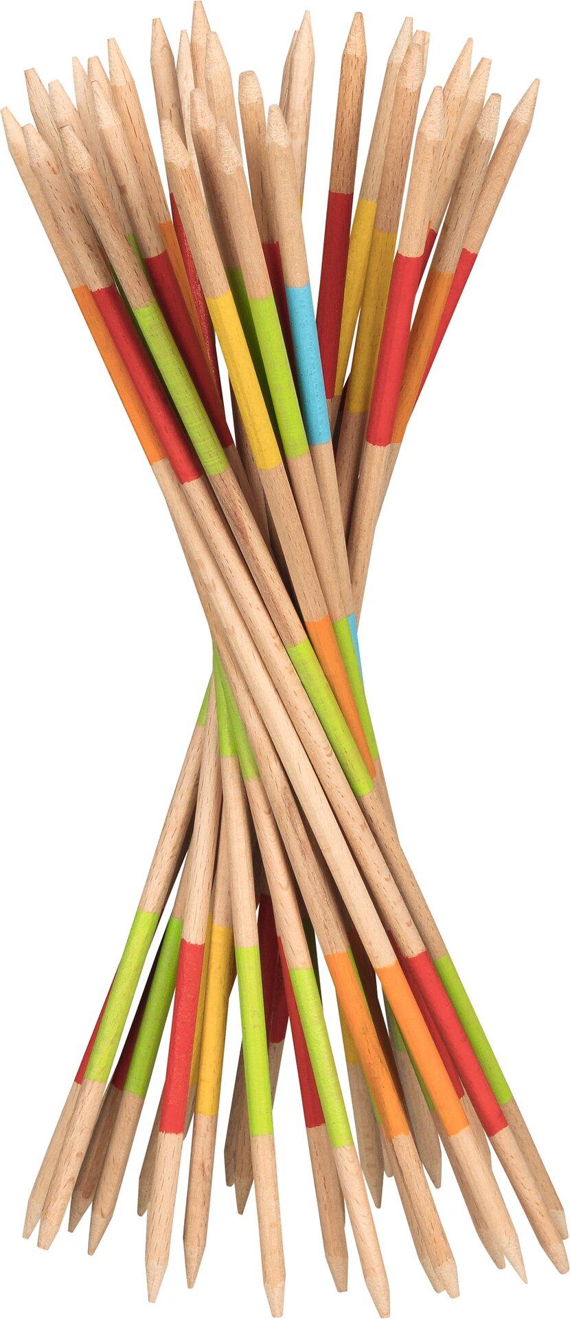 Mikado mit langen Holzstäben, 27 cm, mit Logo – Ansicht