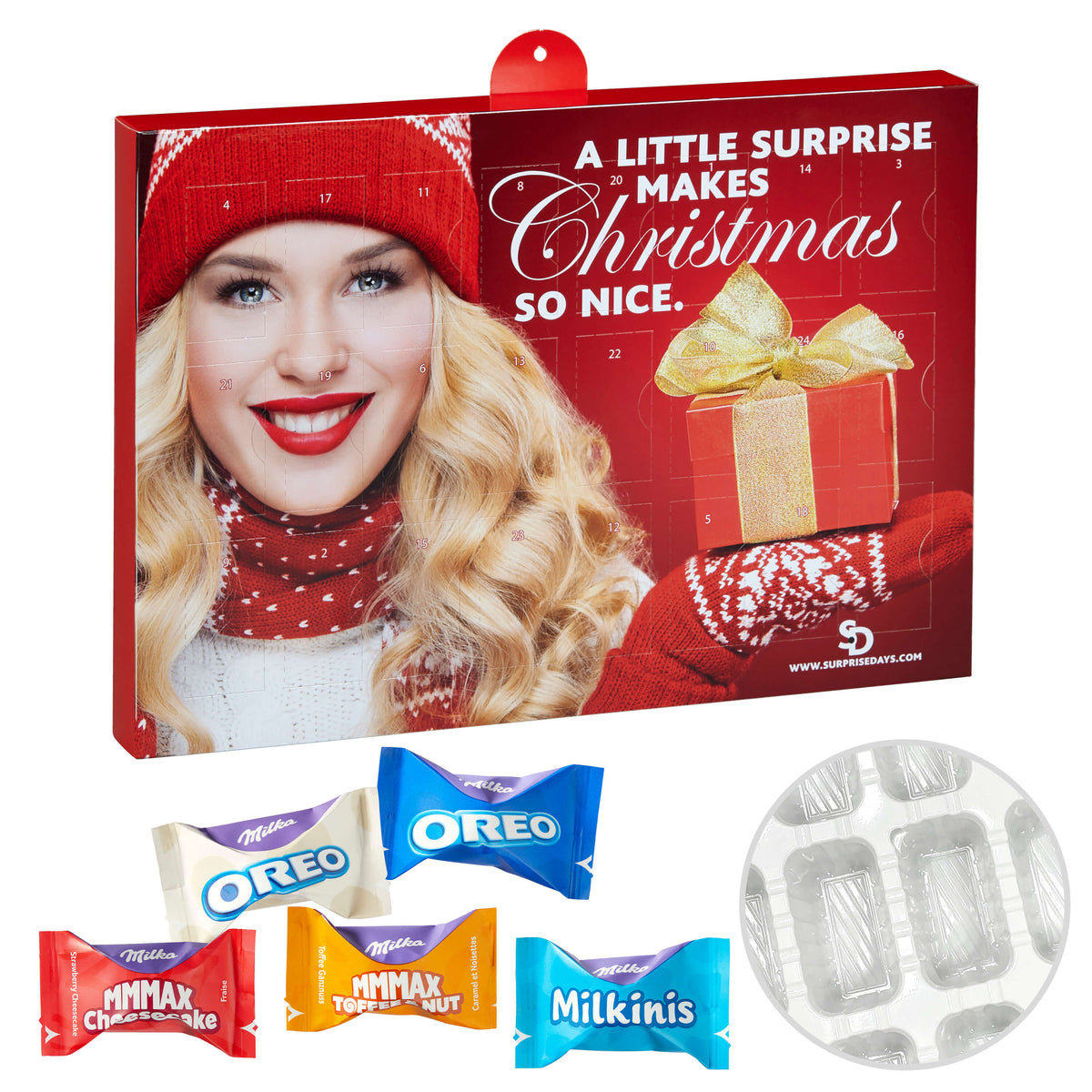 Milka Adventskalender mit Folientiefziehteil und eigenem Motiv