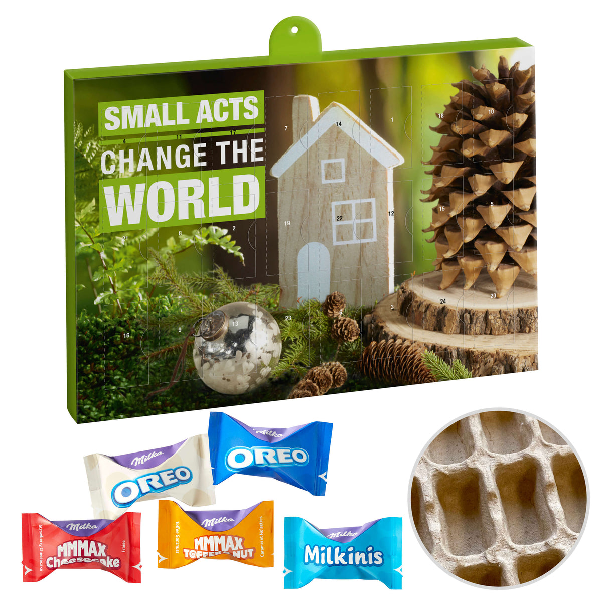 Milka Adventskalender mit Papiereinsatz und eigenem Motiv