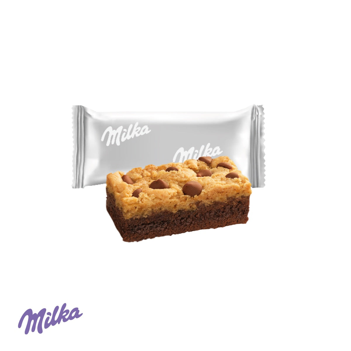 Geöffnete Werbebox mit einem Milka Choco Brookie