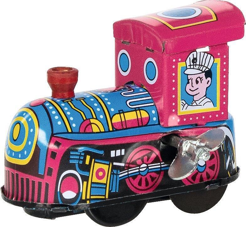 Mini Lokomotive aus Blech mit Aufziehmotor von goki – Ansicht