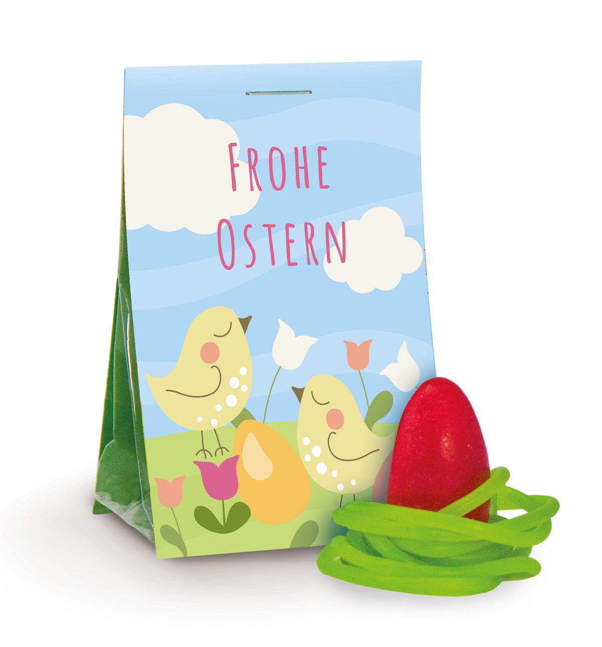 Mini Osternest im Tütchen 10 g mit Mandelei und Logo – Beispielmotiv