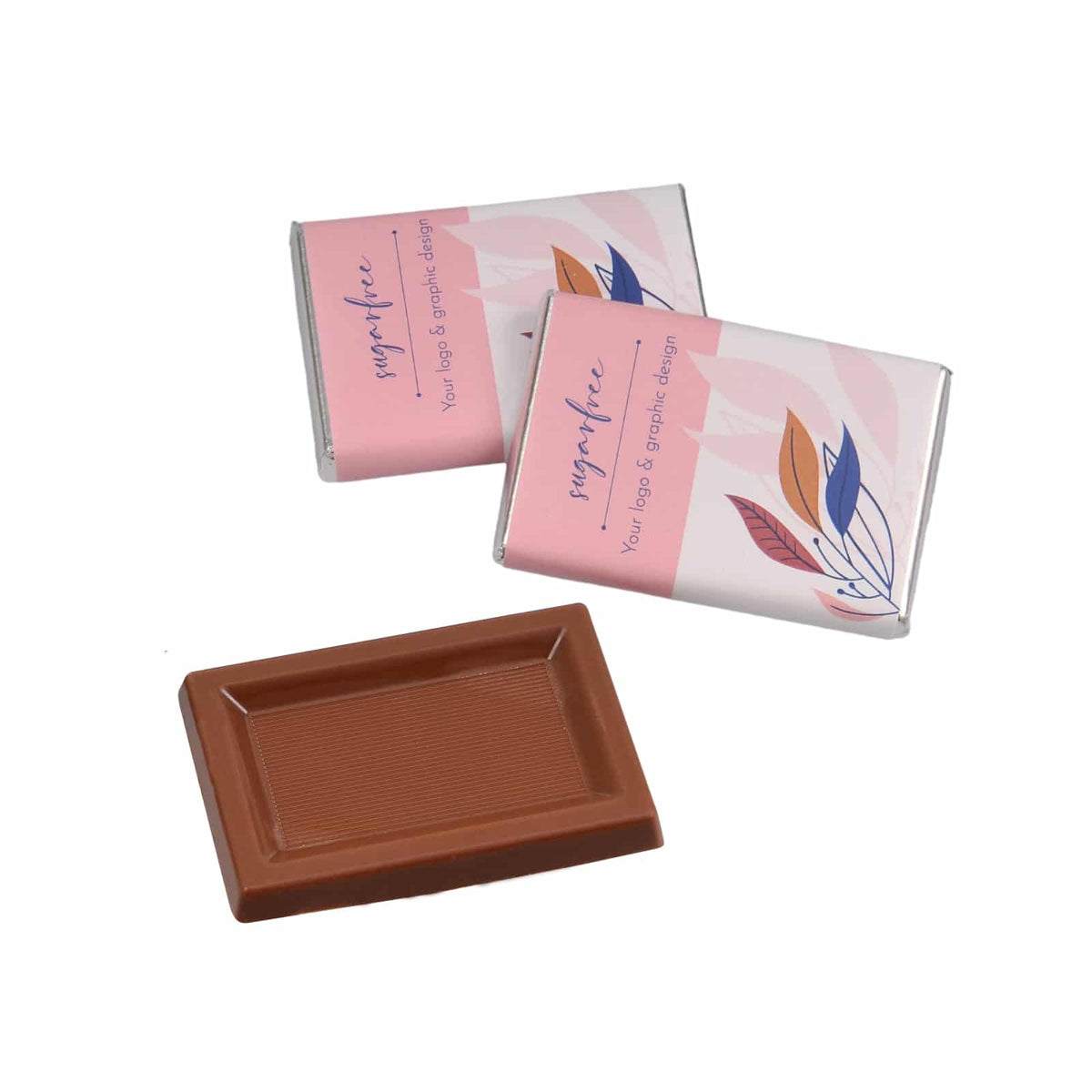 Mini Schokoladentafel 10 g in Vollmilchschokolade, geöffnete Tafel