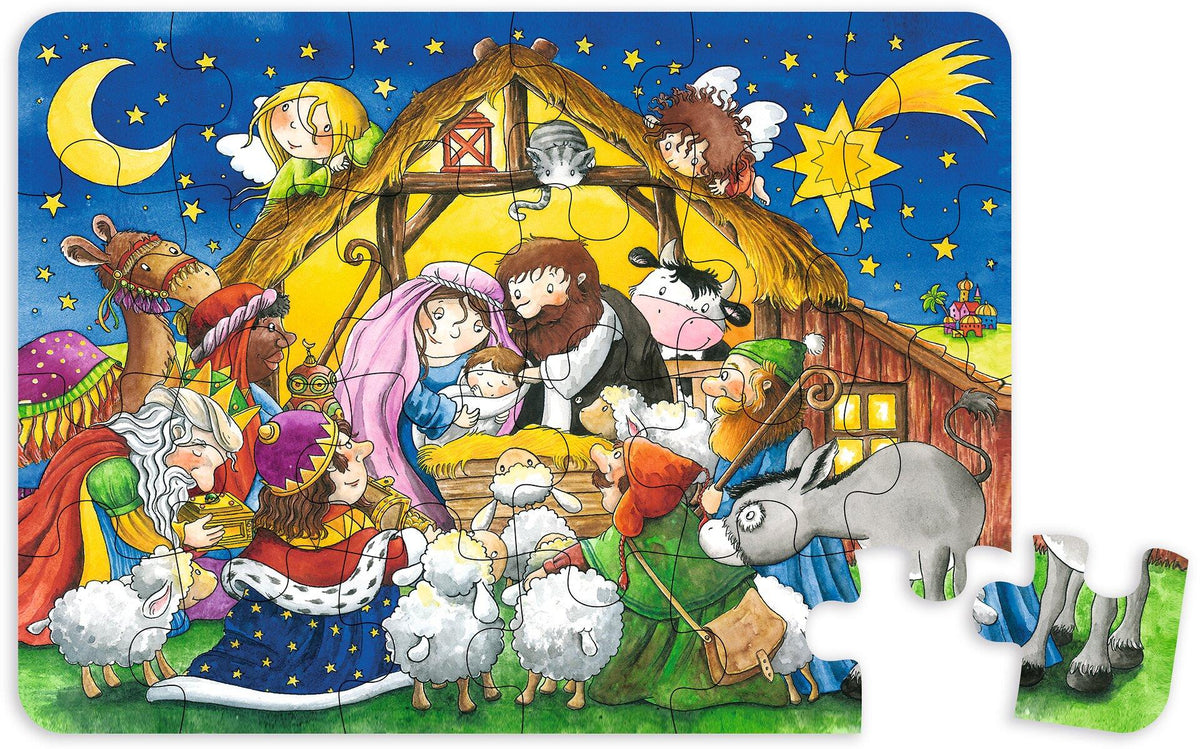 Minipuzzle Santa Claus mit Kindern aus Holz von goki – Weitere Ansicht