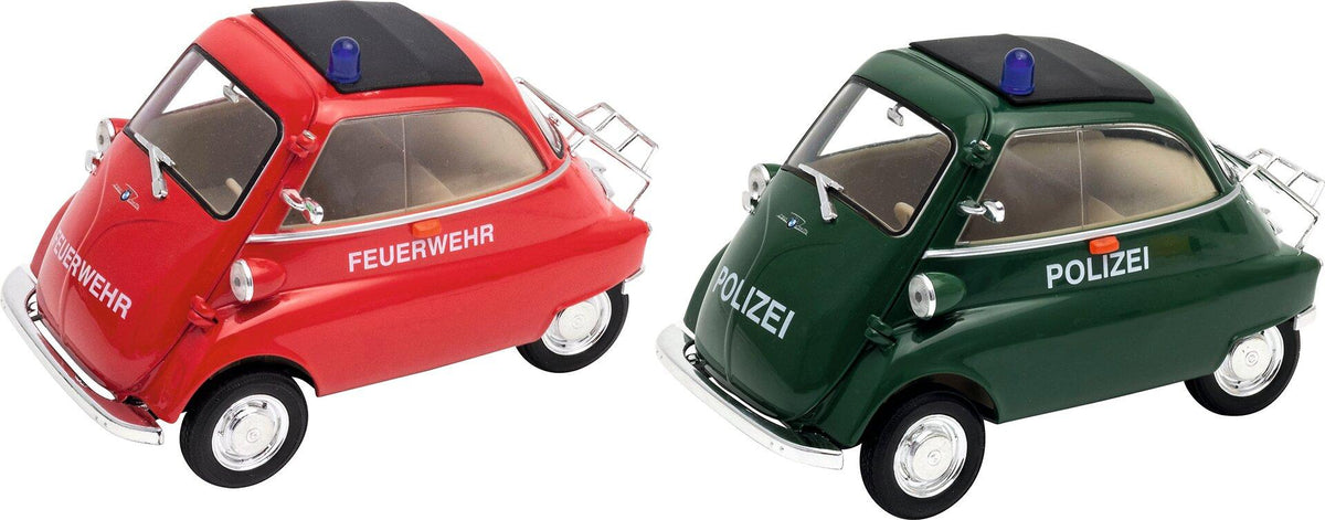 Modell der BMW Isetta als Polizei und Feuerwehr