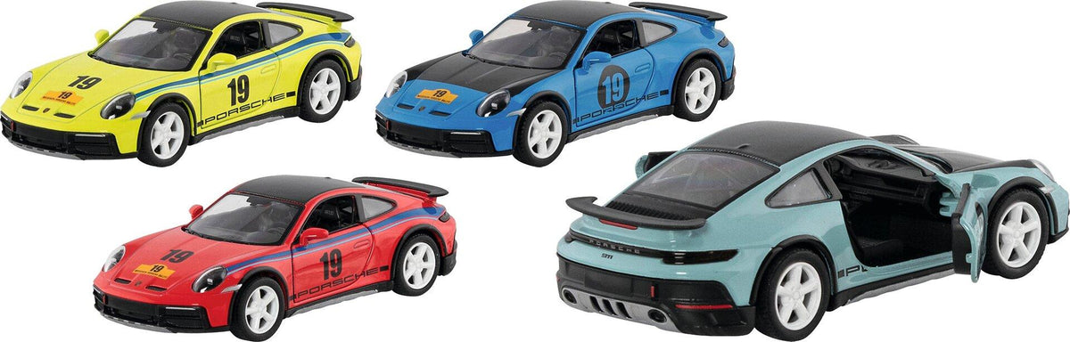 Modell des Porsche 911 Rallye mit Rückzugmotor, 1:36