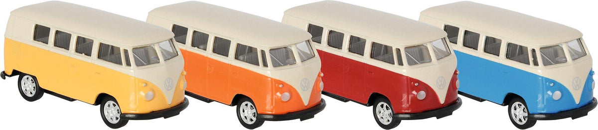 Modellbus VW Microbus 1963 im Maßstab 1:60, vier Farben