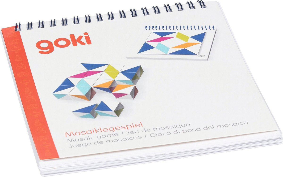 Mosaik Legespiel mit 16 Farbwürfeln und Vorlagenblock – zweite Ansicht