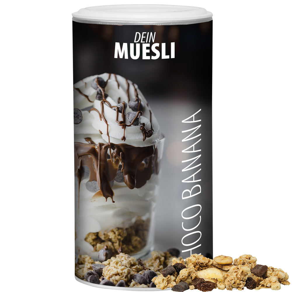 Müslimischung in der Pappdose Medium – Müsli Knusper Banane Schoko, ca. 170 g