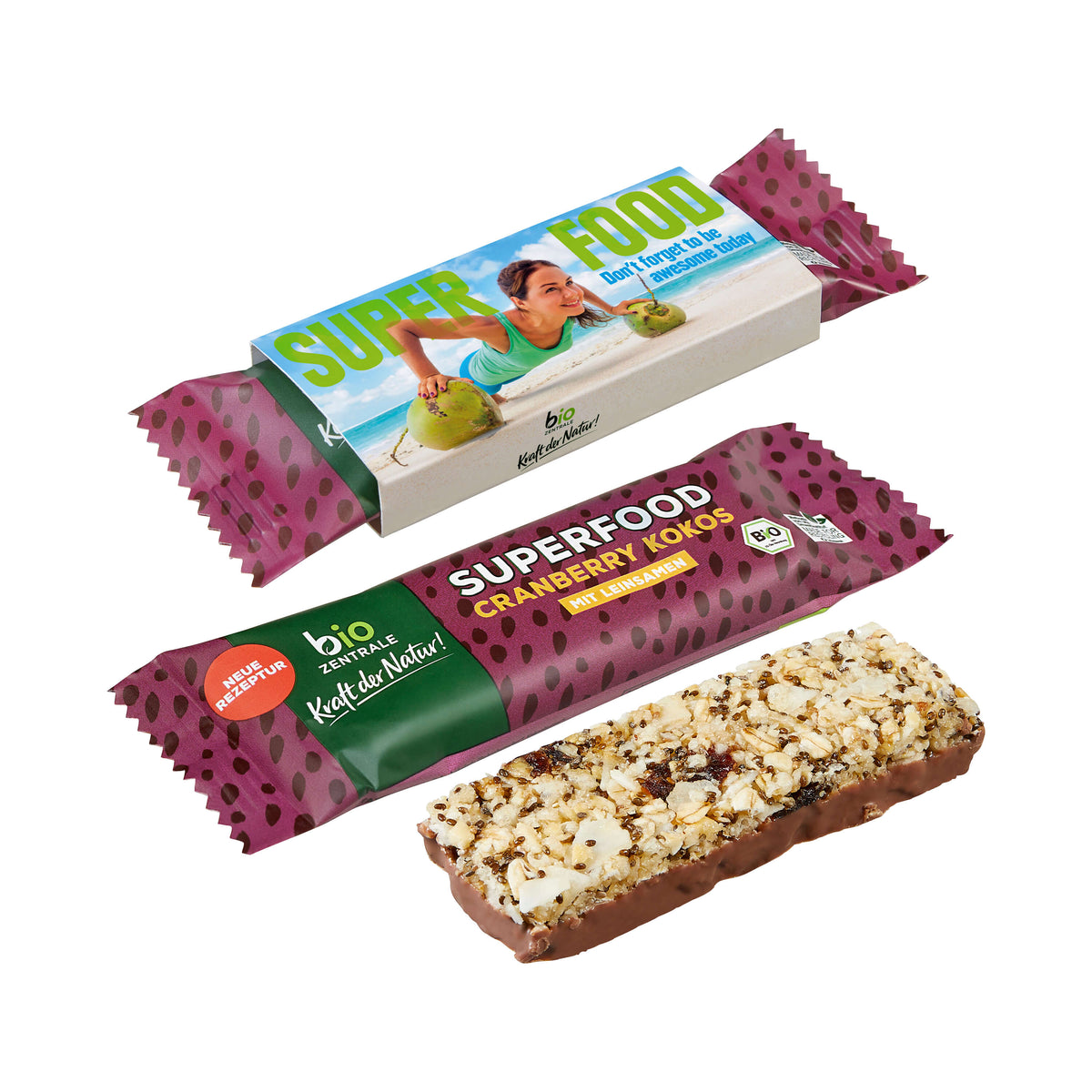 Müsliriegel Cranberry und Kokos im Werbeschuber, 40 g