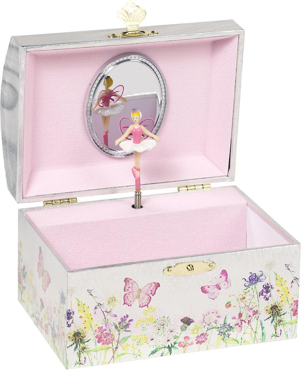 Musikspieldose Elfe II als Truhe mit Blumenwiese – Detail