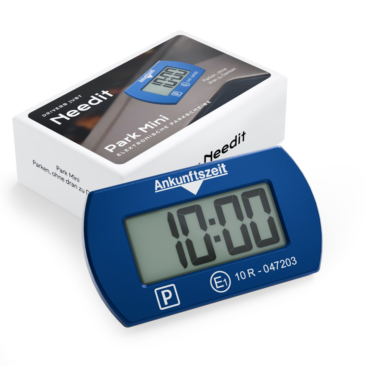 Needit Park Mini elektronische Parkscheibe in Blau mit Logo – Blau