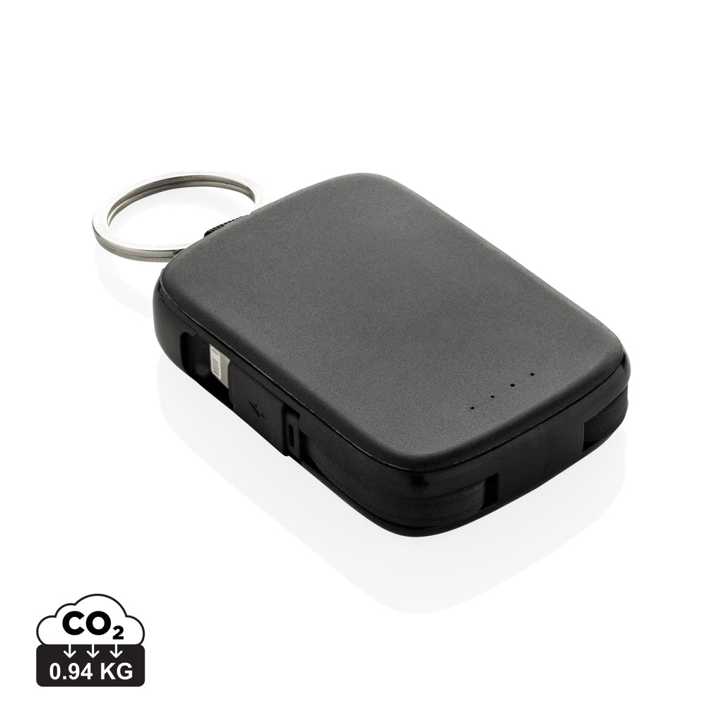 Nexo RCS Key-Chain-Powerbank 2.000mAh mit integr. Kabeln – schwarz