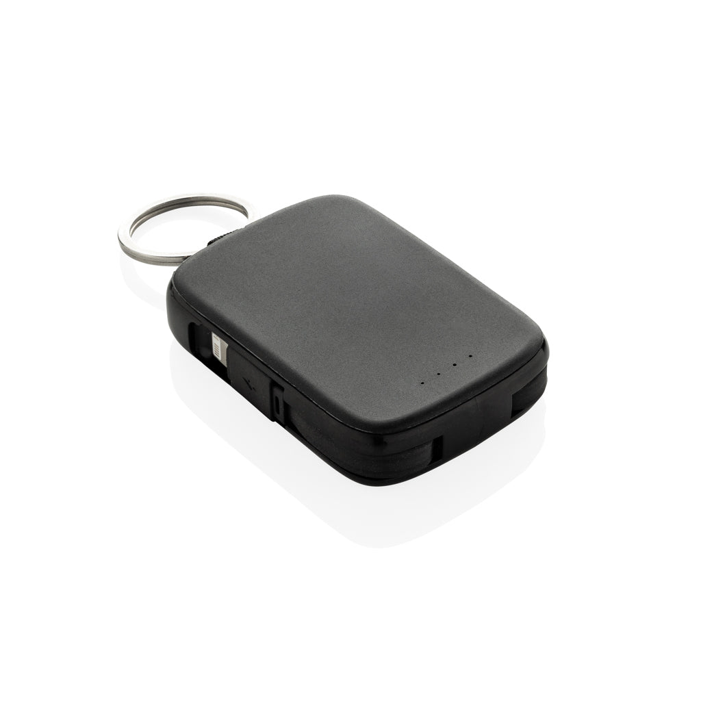 Nexo RCS Key-Chain-Powerbank 2.000mAh mit integr. Kabeln – schwarz