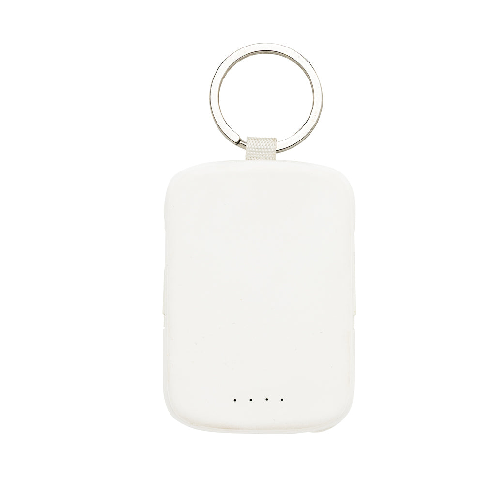 Nexo RCS Key-Chain-Powerbank 2.000mAh mit integr. Kabeln – weiß