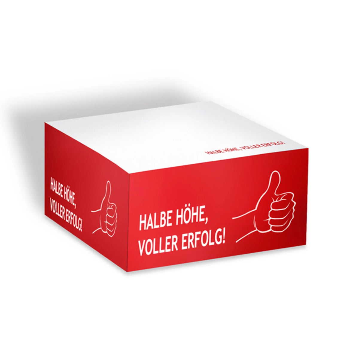 Niedriger Haftquader 68 x 68 x 34 mm mit Logo bedrucken – Ansicht