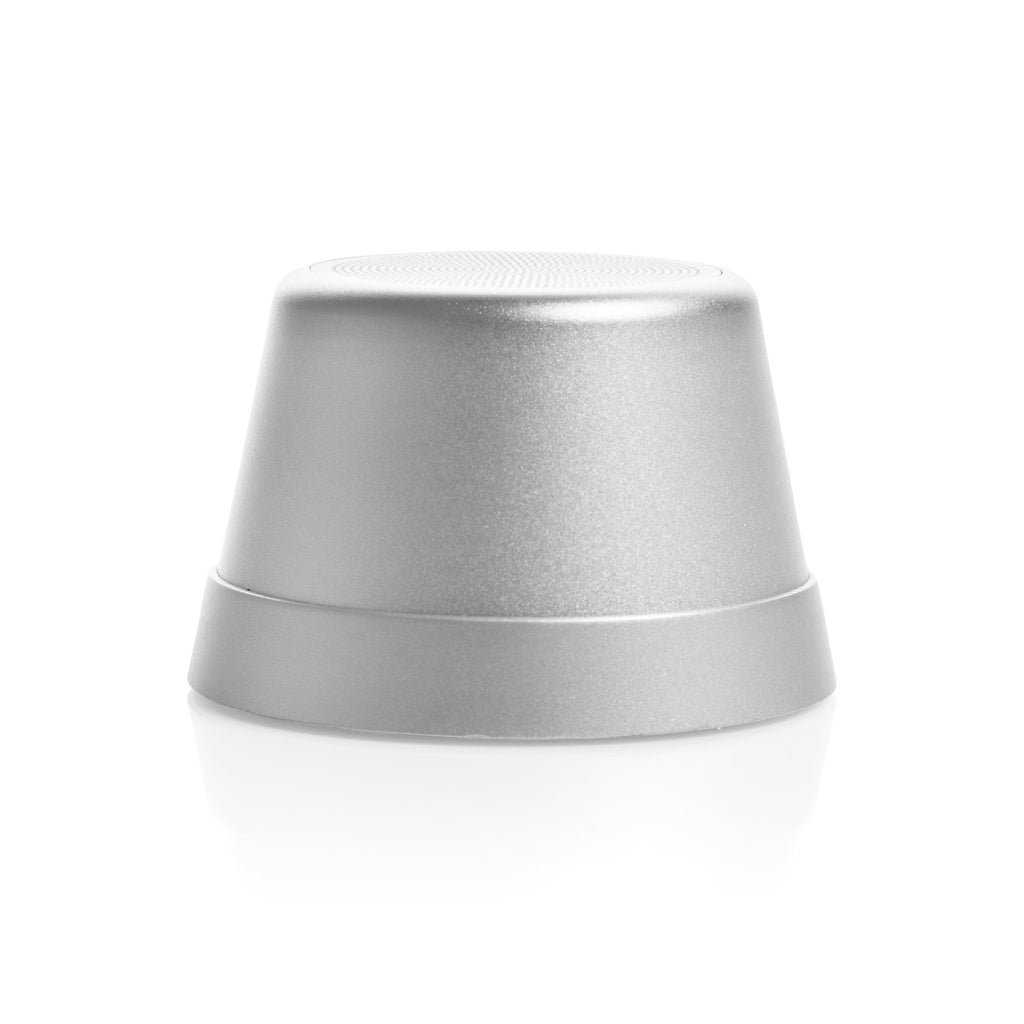 Nivio magnetischer 5W-Speaker aus RCS recyceltem Aluminium – silber