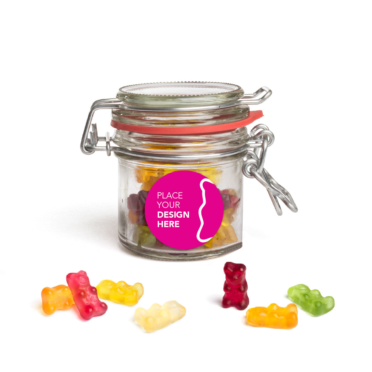 Kleines Bügelverschlussglas mit Fruchtgummi
