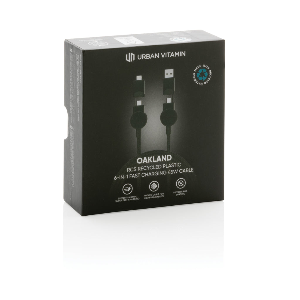 Oakland RCS rKunststoff 1,2m 6-in-1 Fast-Charging 45W Kabel