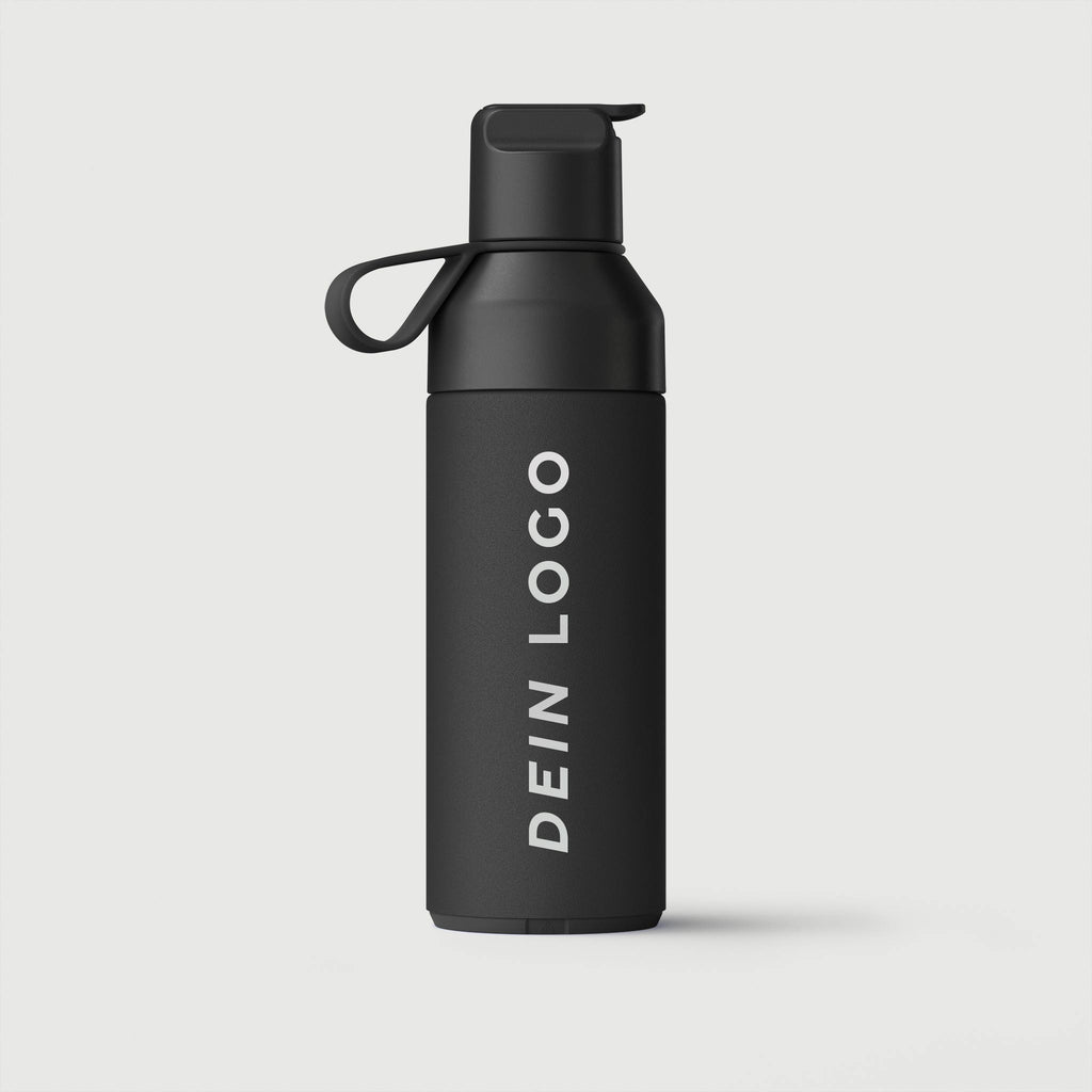 Nachhaltiger Thermosbecher - Ocean Bottle GO als B2B Werbemittel in schwarz