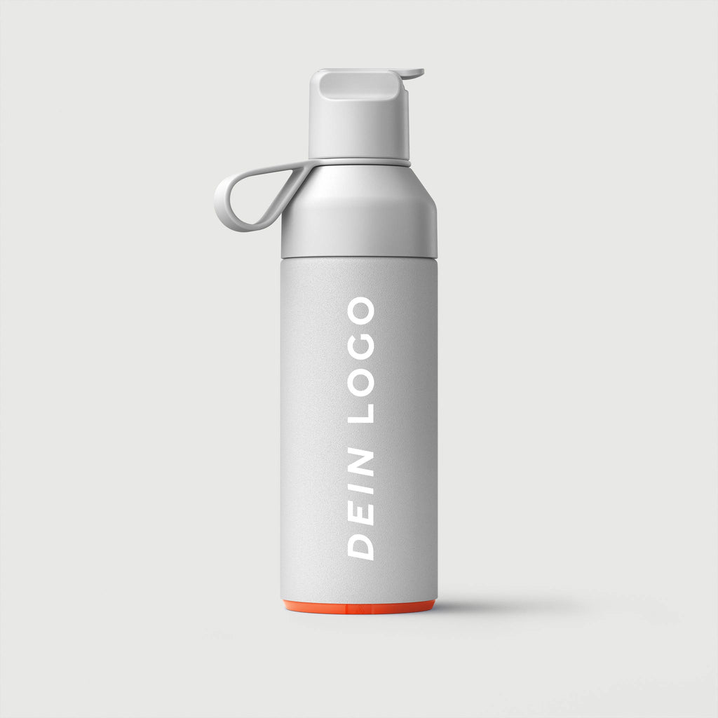 Druckmöglichkeiten für die Ocean Bottle GO Thermosflasche Werbeartikel in grau