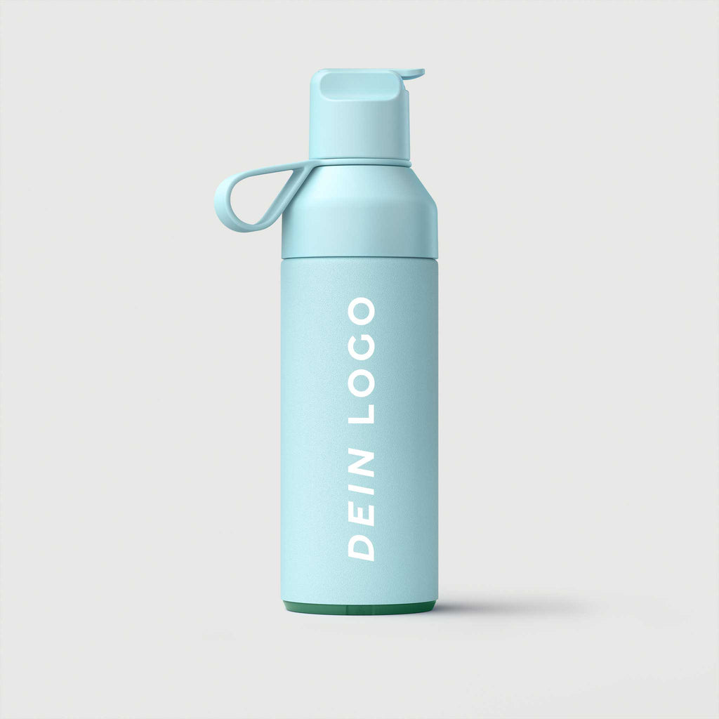 Werbeartikel - Ocean Bottle GO Thermosflasche mit Flipdeckel On in hellblau