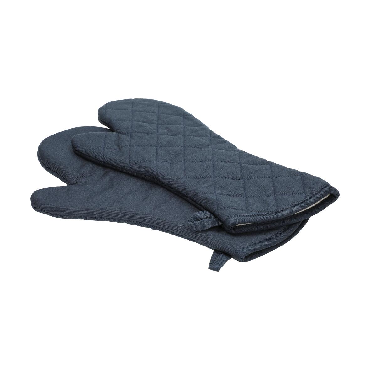 Ofenhandschuh „Heat resistant“, 2er Set – Blau/grau