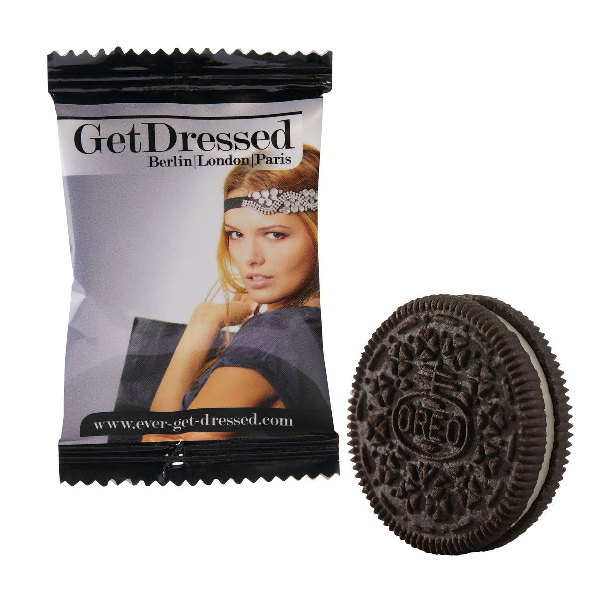 OREO Keks einzeln im weißen Werbetütchen 90 x 50 mm