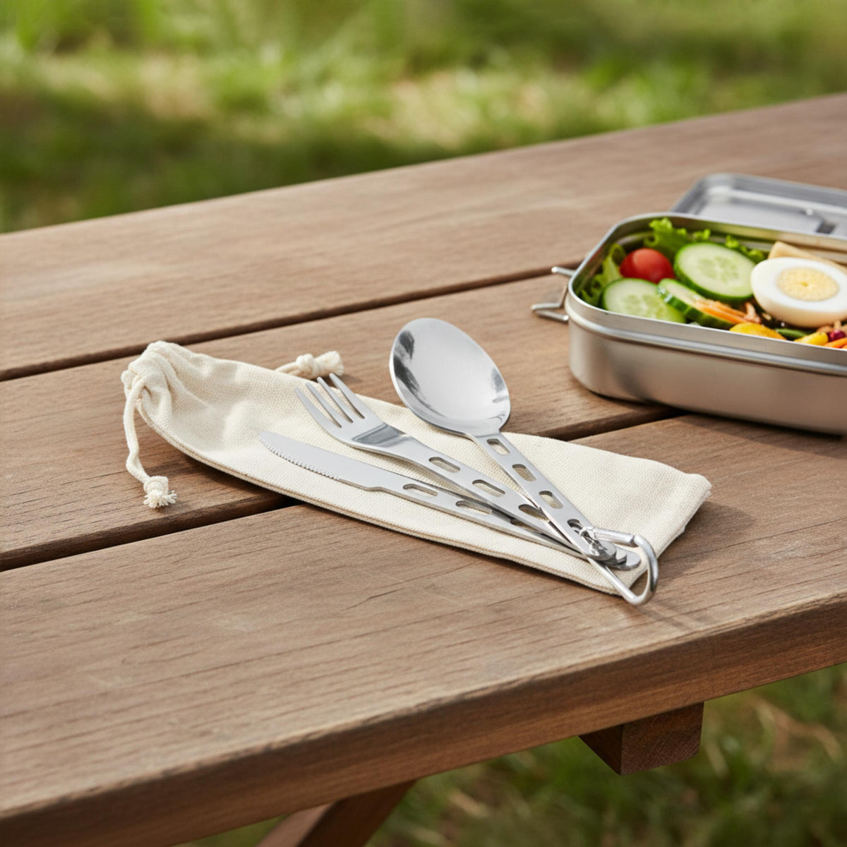 Outdoor-Besteck mit Karabiner „RONA“