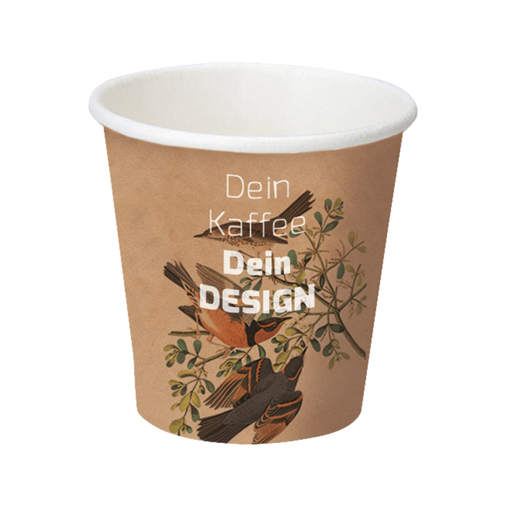 Pappbecher Mini mit Logo bedrucken – PE Pappbecher, 100ml, Becher Mini
