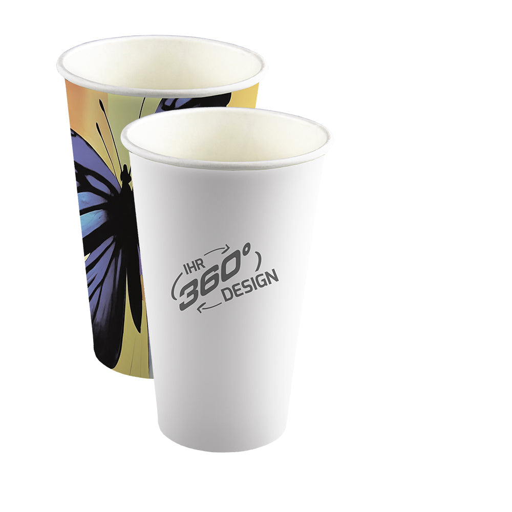 Pappbecher XL mit Logo bedrucken – PE Pappbecher, 450ml, Becher XL