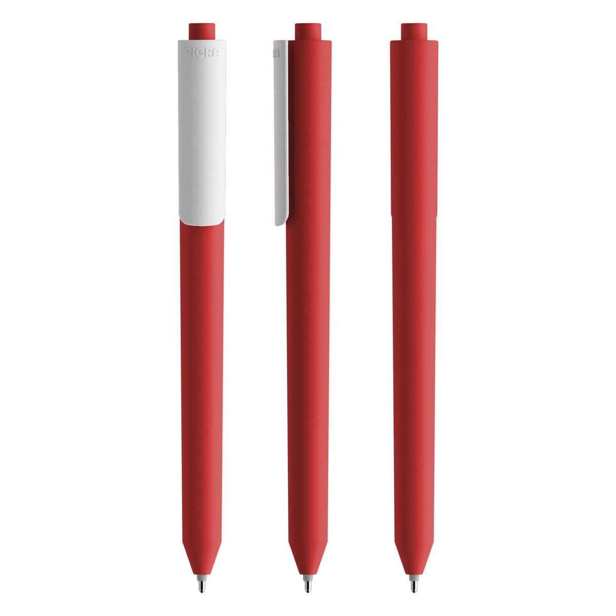Pigra P03 Druckkugelschreiber Soft Touch – Rot / Weiß R601-M105