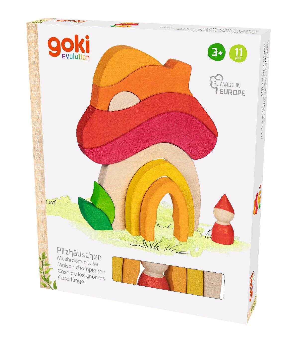 goki Pilzhäuschen Set aus elf Holzteilen – weitere Ansicht