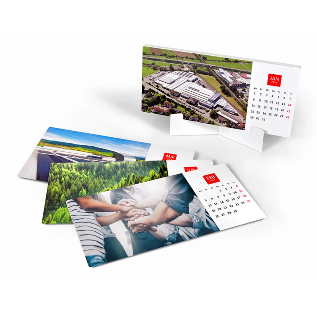 Postkarten Tischkalender mit Logo und Motiv bedrucken – Ansicht